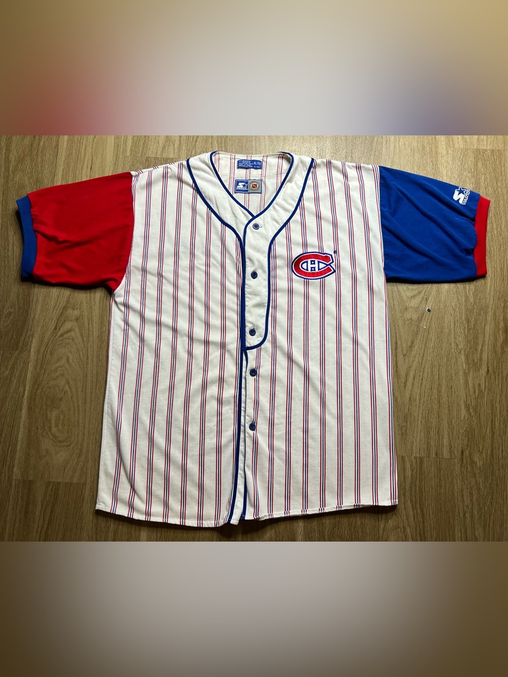 Vintage 90’s Starter Montreal Canadiens NHL Hockey  pinstripe jersey Sz XL